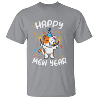 Happy Mew Year Funny Cat New Years Eve Party Firework T Shirt - Wonder Print Shop