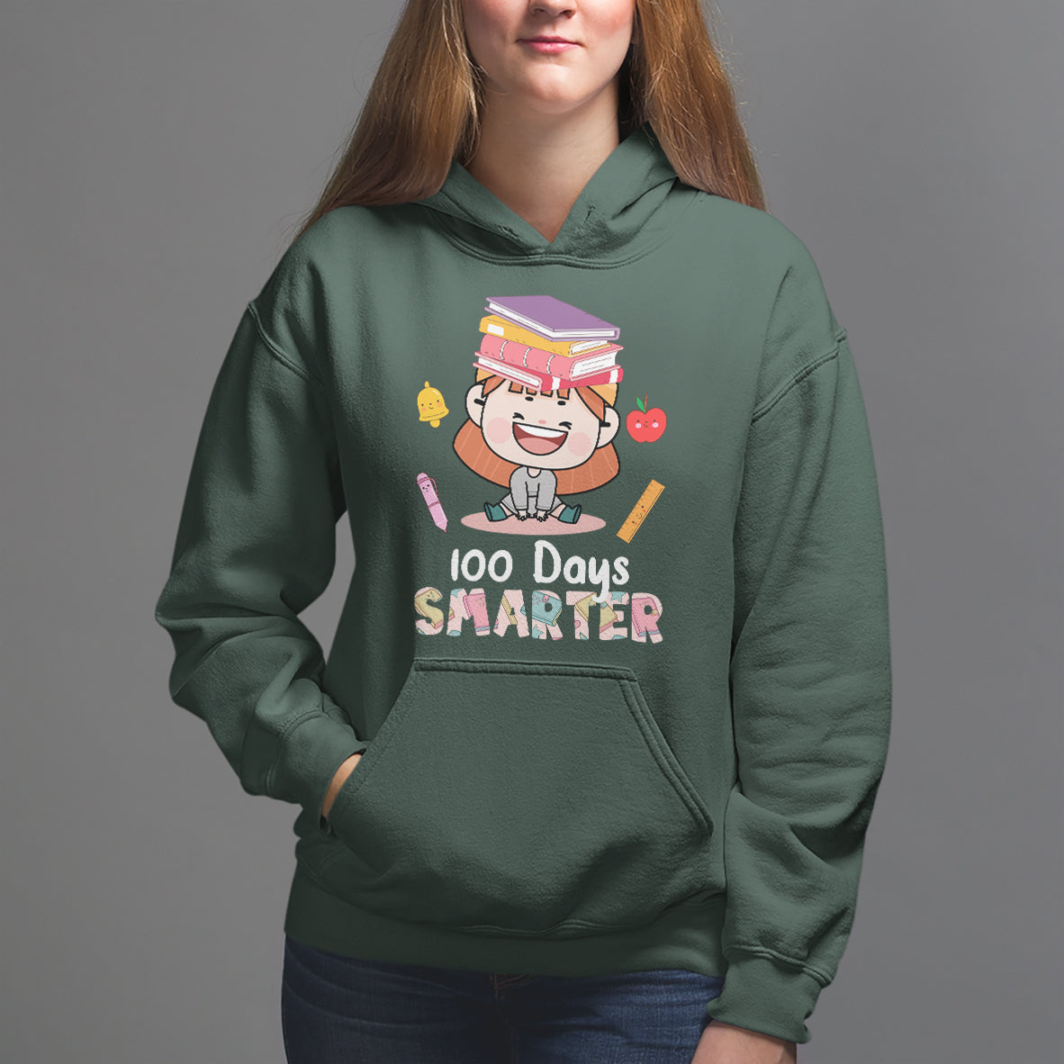 100th Day Of School Smarter Cutte Girl Love Book Hoodie - Wonder Print Shop