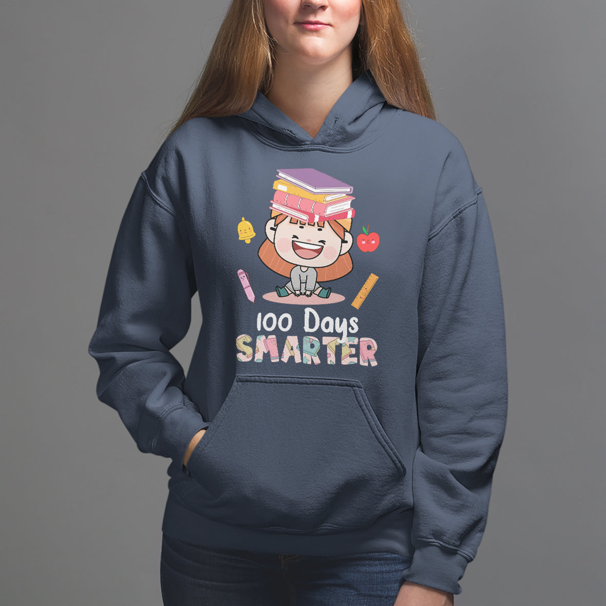 100th Day Of School Smarter Cutte Girl Love Book Hoodie - Wonder Print Shop