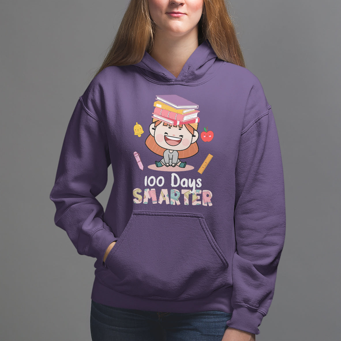 100th Day Of School Smarter Cutte Girl Love Book Hoodie - Wonder Print Shop