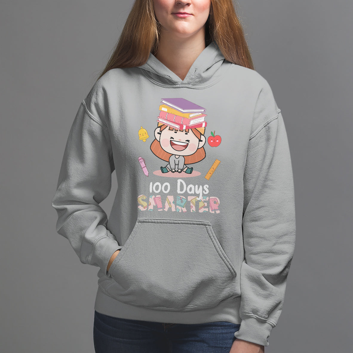 100th Day Of School Smarter Cutte Girl Love Book Hoodie - Wonder Print Shop