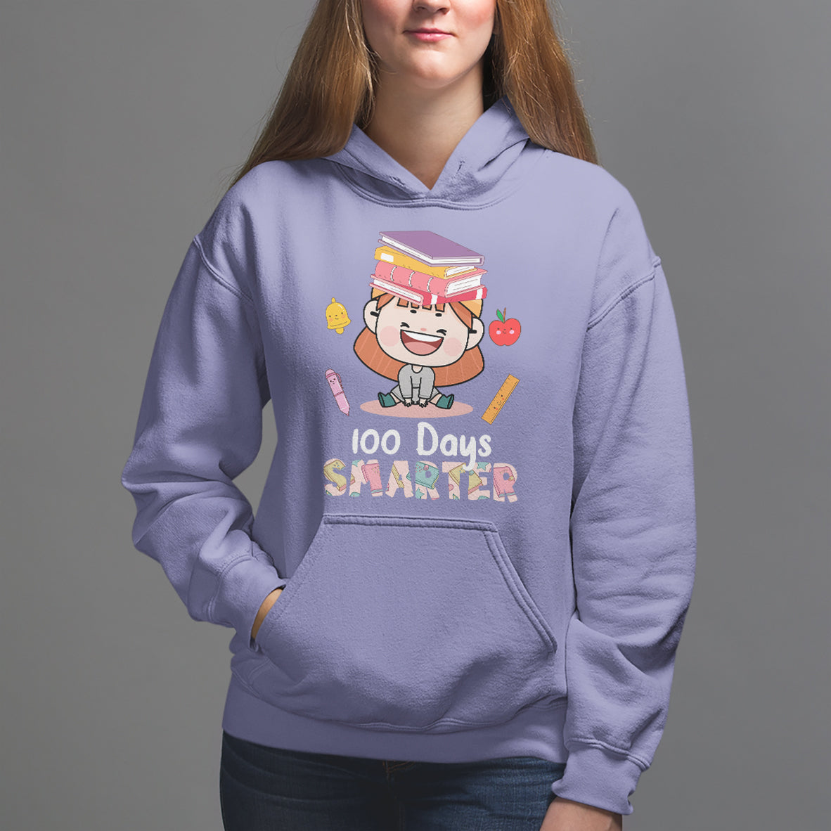 100th Day Of School Smarter Cutte Girl Love Book Hoodie - Wonder Print Shop