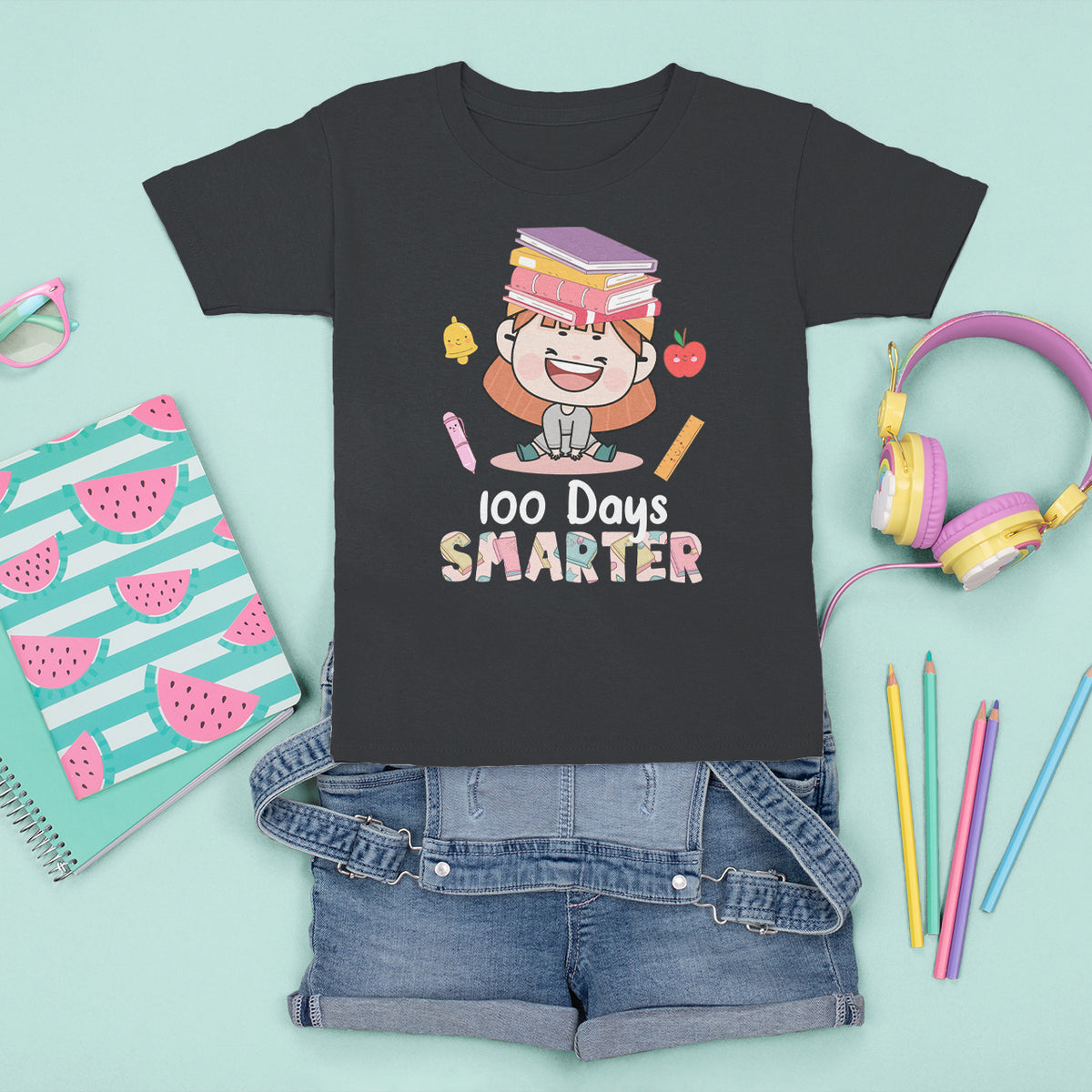 100th Day Of School Smarter Cutte Girl Love Book T Shirt For Kid - Wonder Print Shop