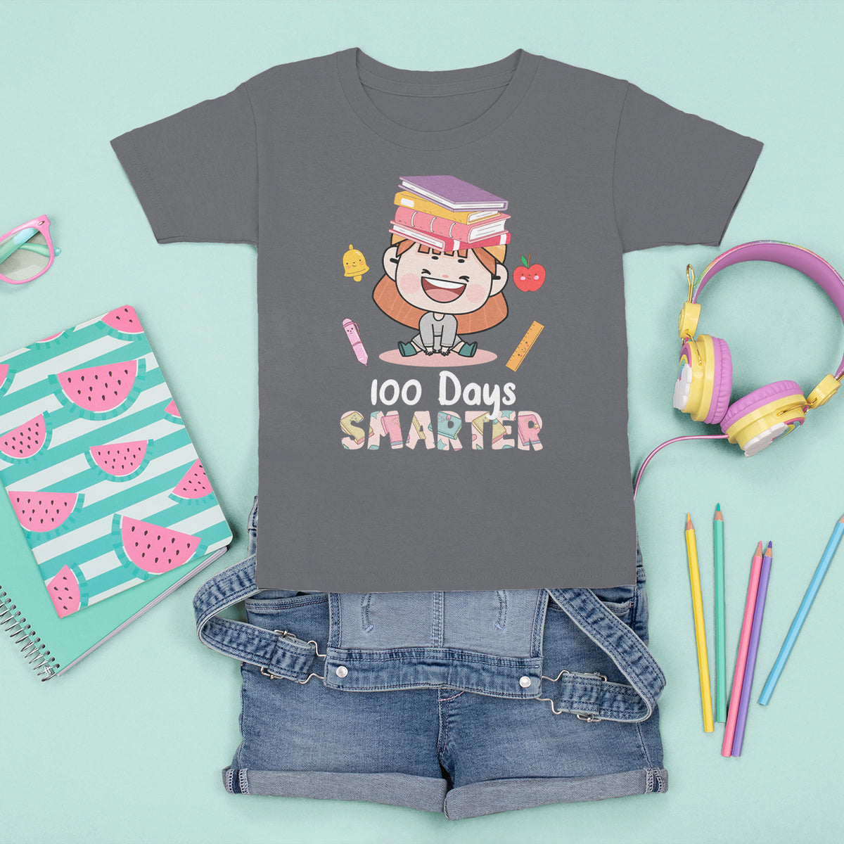 100th Day Of School Smarter Cutte Girl Love Book T Shirt For Kid - Wonder Print Shop