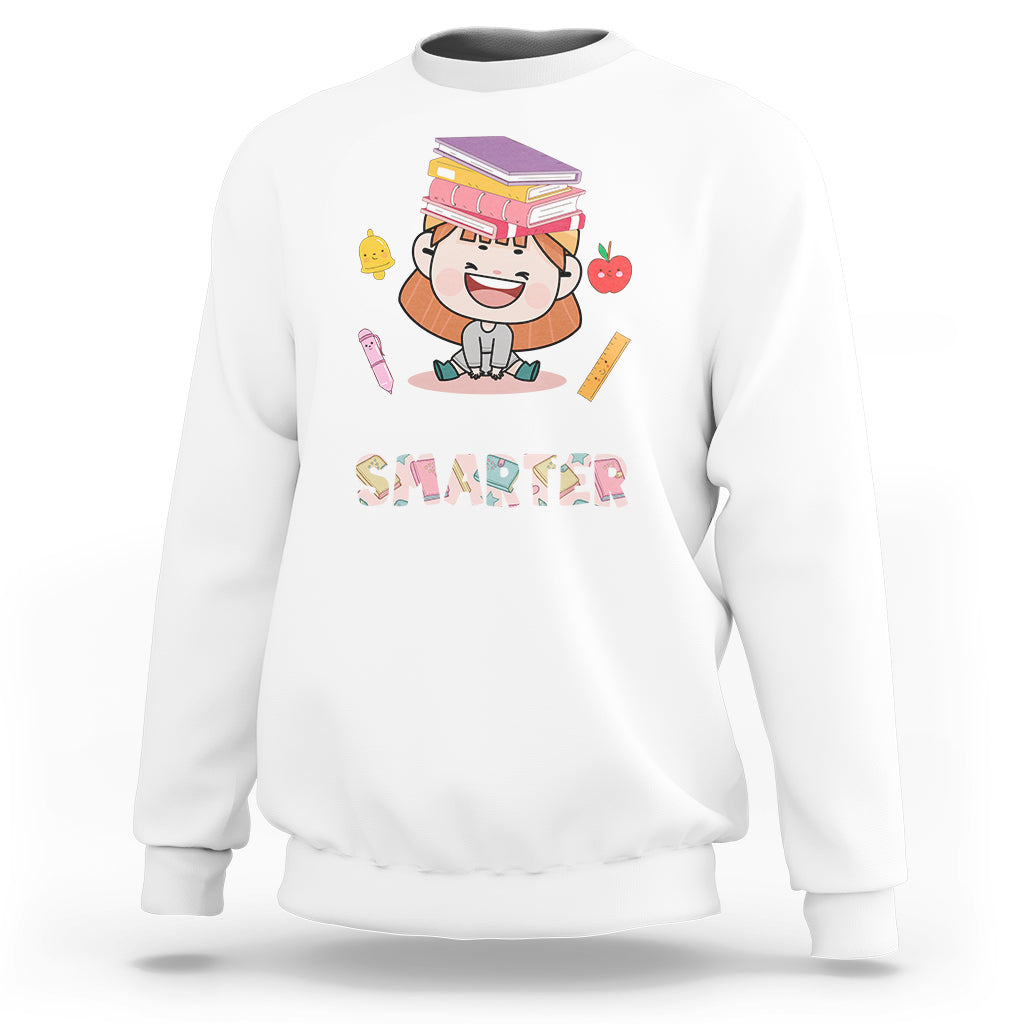 100th Day Of School Smarter Cutte Girl Love Book Sweatshirt - Wonder Print Shop