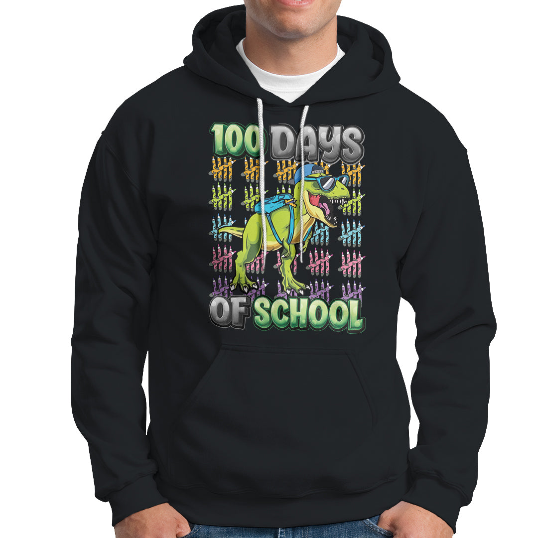 100th Day Of School Smarter Cool Dinosaur Boy Hoodie - Wonder Print Shop