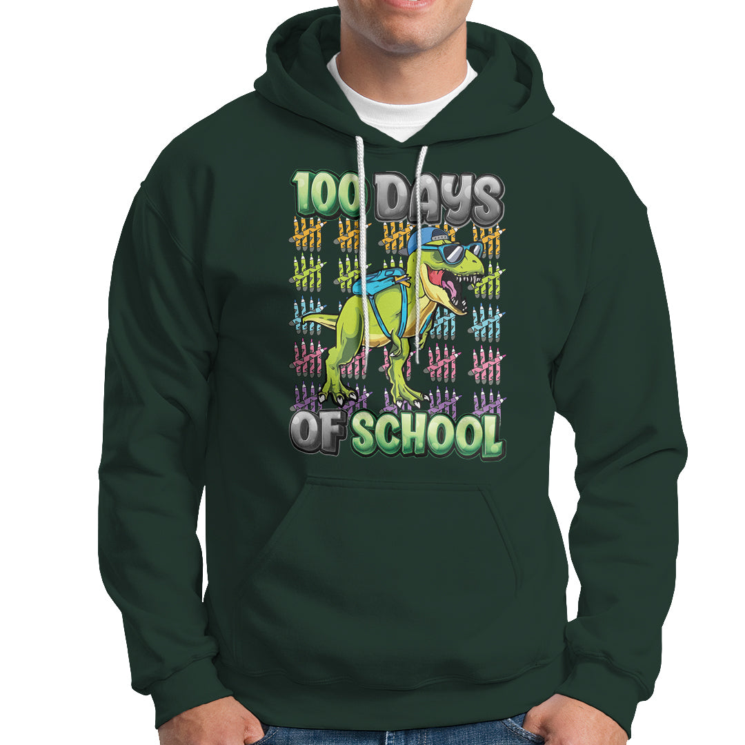 100th Day Of School Smarter Cool Dinosaur Boy Hoodie - Wonder Print Shop