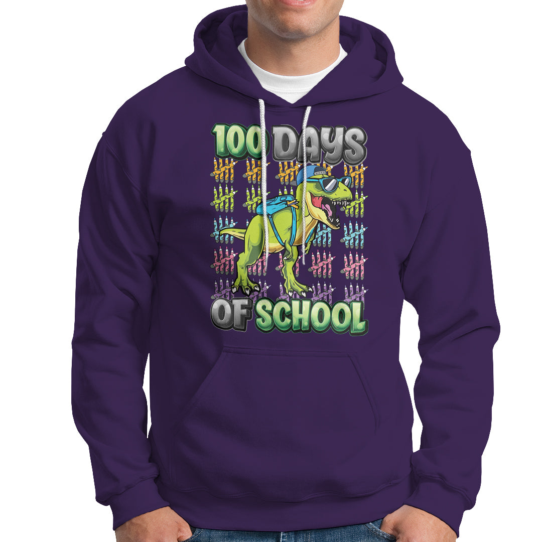 100th Day Of School Smarter Cool Dinosaur Boy Hoodie - Wonder Print Shop