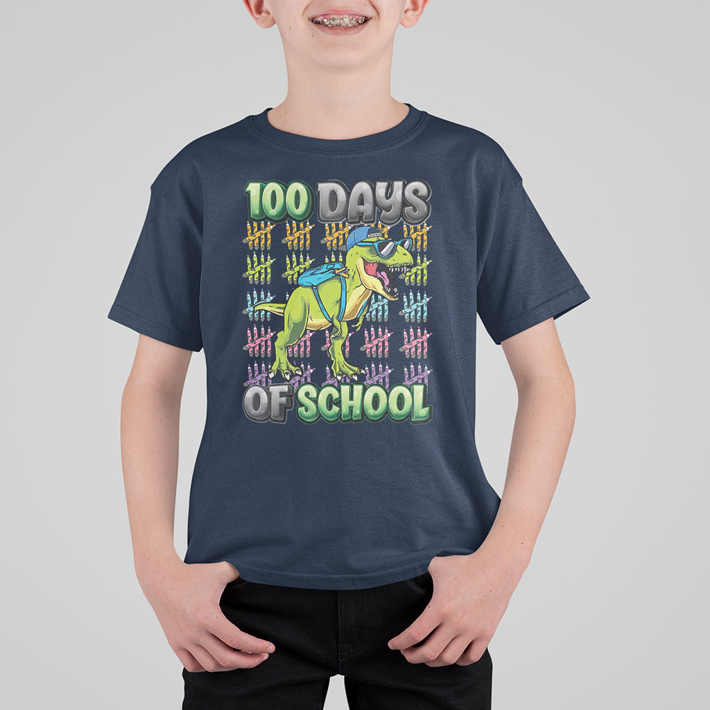 100th Day Of School Smarter Cool Dinosaur Boy T Shirt For Kid - Wonder Print Shop