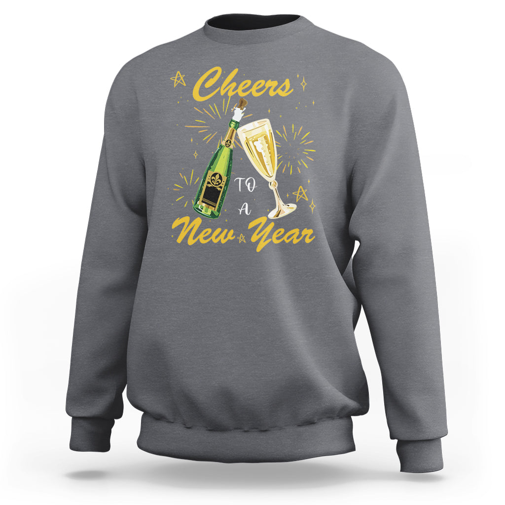 Cheers To A Happy New Year Eve Party Sweatshirt - Wonder Print Shop