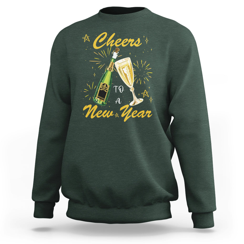 Cheers To A Happy New Year Eve Party Sweatshirt - Wonder Print Shop