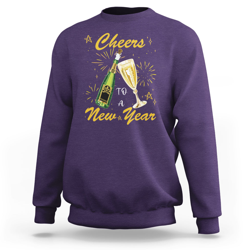 Cheers To A Happy New Year Eve Party Sweatshirt - Wonder Print Shop