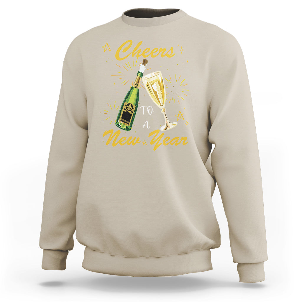 Cheers To A Happy New Year Eve Party Sweatshirt - Wonder Print Shop