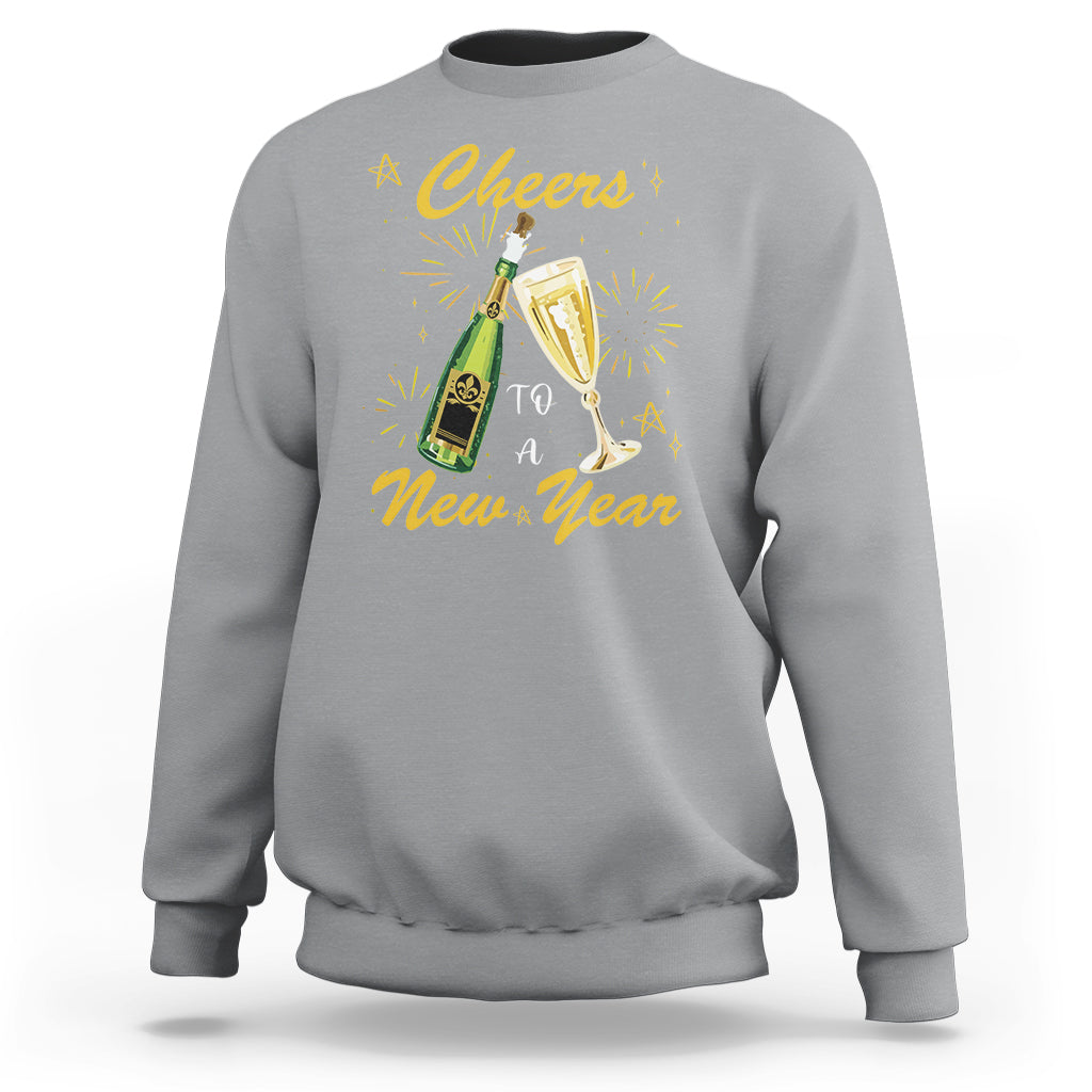 Cheers To A Happy New Year Eve Party Sweatshirt - Wonder Print Shop