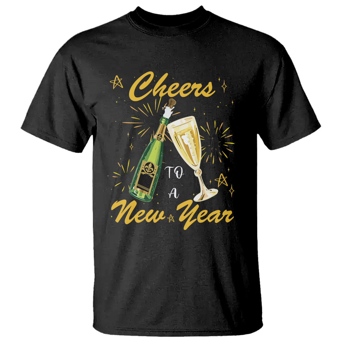 Cheers To A Happy New Year Eve Party T Shirt - Wonder Print Shop