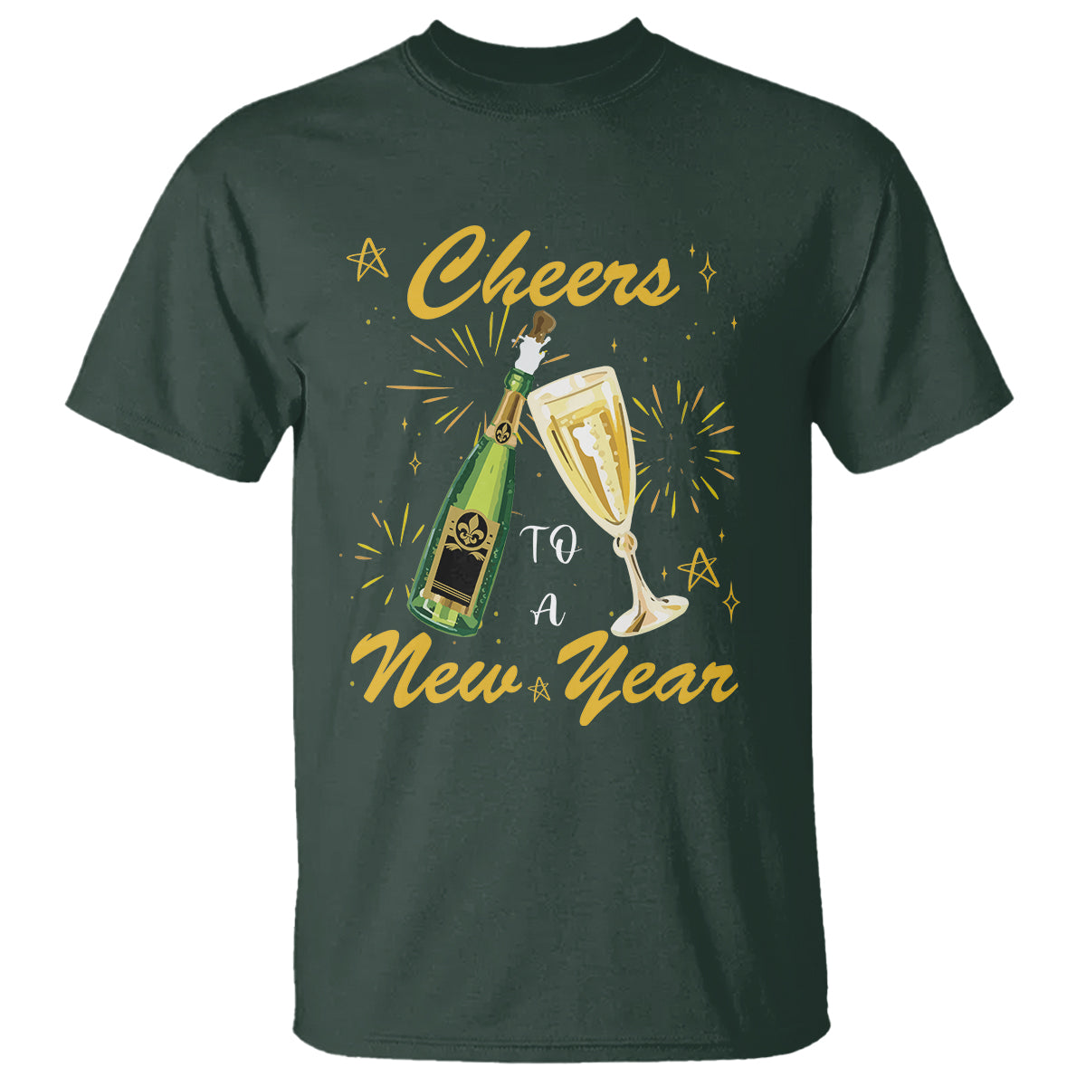 Cheers To A Happy New Year Eve Party T Shirt - Wonder Print Shop