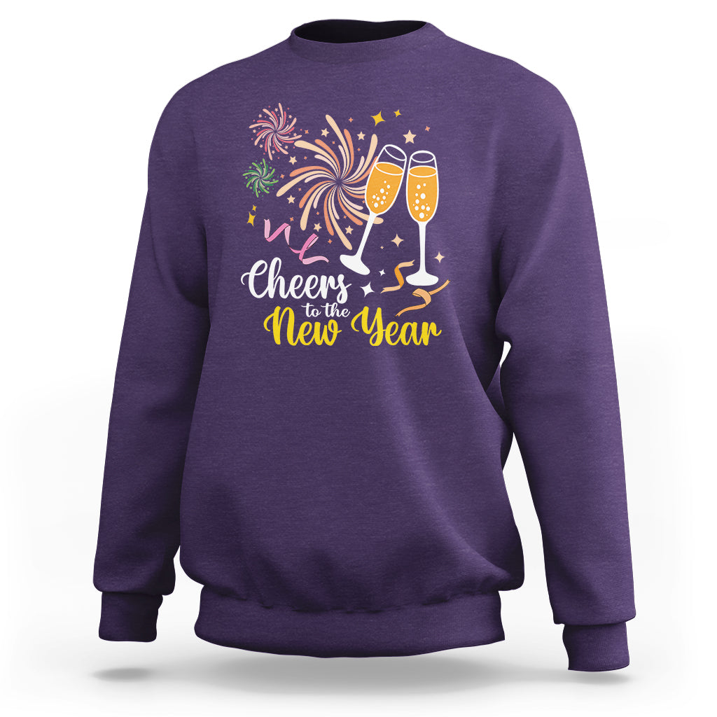 Cheers To A Happy New Year Eve Party Sweatshirt - Wonder Print Shop