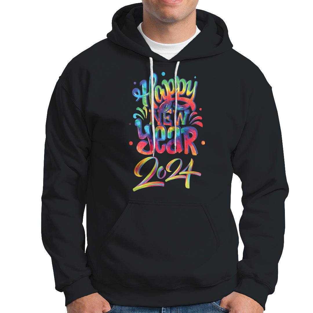Happy New Year 2024 Tie Dye Lucky Years Hoodie - Wonder Print Shop