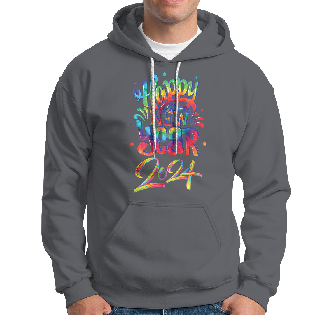 Happy New Year 2024 Tie Dye Lucky Years Hoodie - Wonder Print Shop