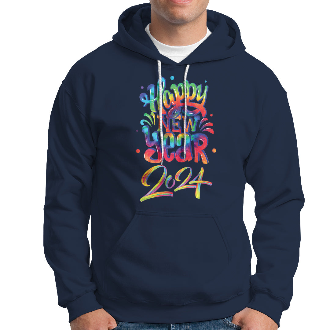 Happy New Year 2024 Tie Dye Lucky Years Hoodie - Wonder Print Shop