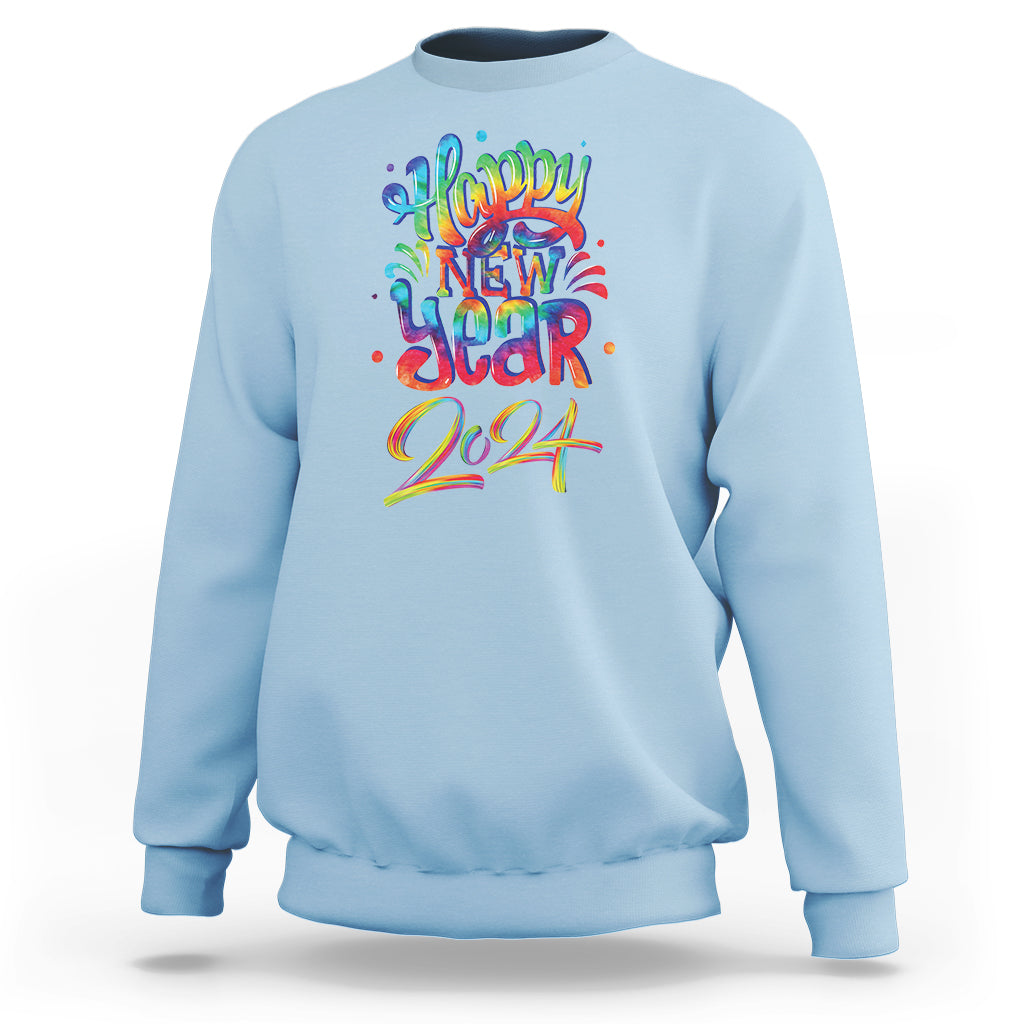 Happy New Year 2024 Tie Dye Lucky Years Sweatshirt - Wonder Print Shop