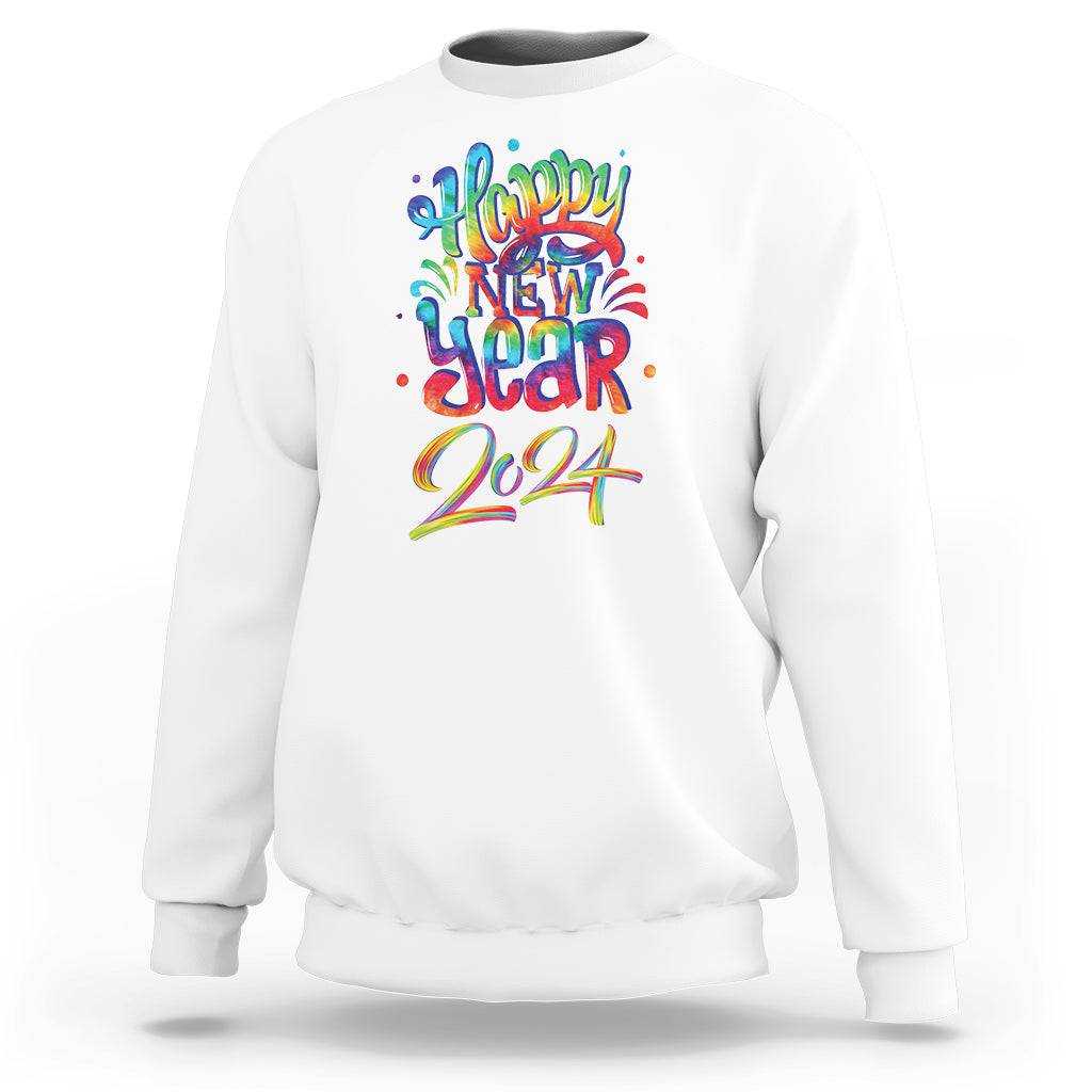 Happy New Year 2024 Tie Dye Lucky Years Sweatshirt - Wonder Print Shop