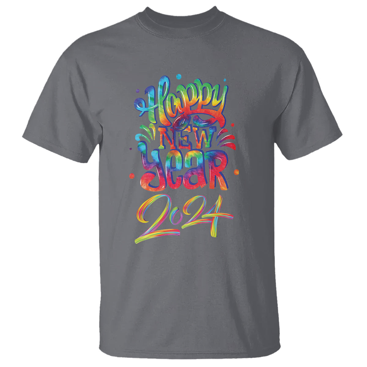 Happy New Year 2024 Tie Dye Lucky Years T Shirt - Wonder Print Shop