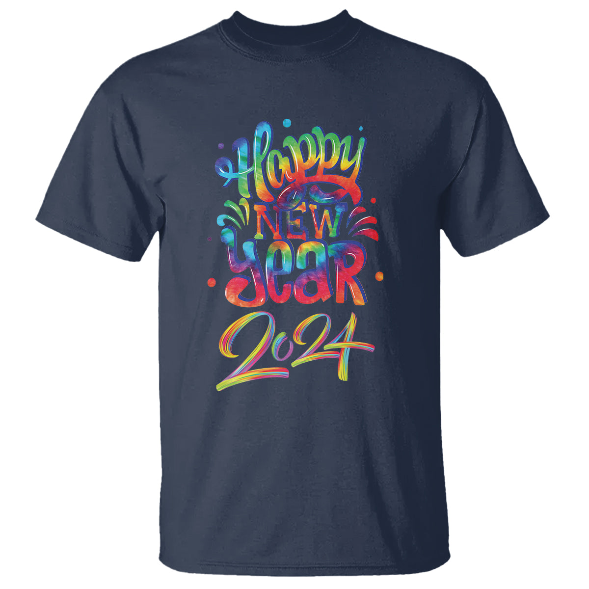 Happy New Year 2024 Tie Dye Lucky Years T Shirt - Wonder Print Shop