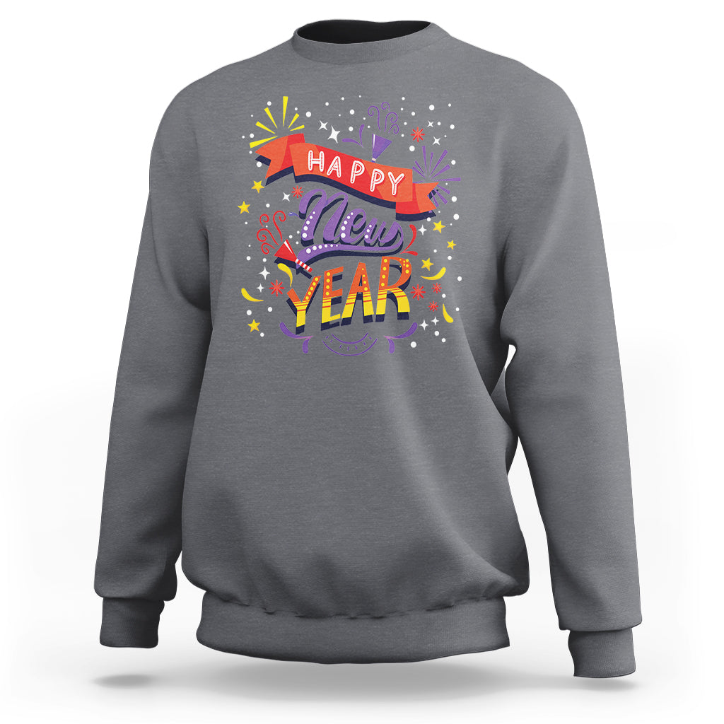 Happy New Year 2024 Firework Lucky Years Sweatshirt - Wonder Print Shop