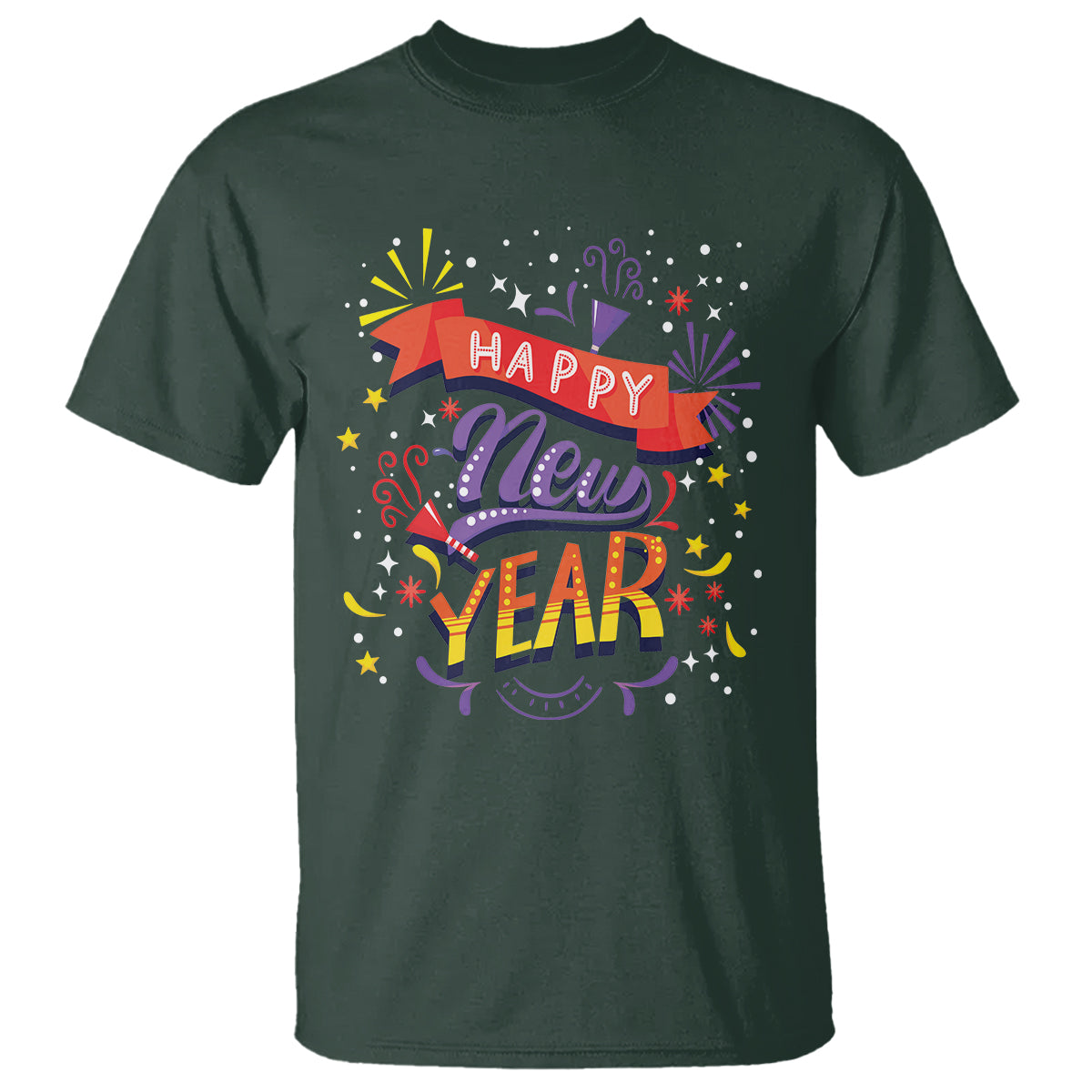 Happy New Year 2024 Firework Lucky Years T Shirt - Wonder Print Shop