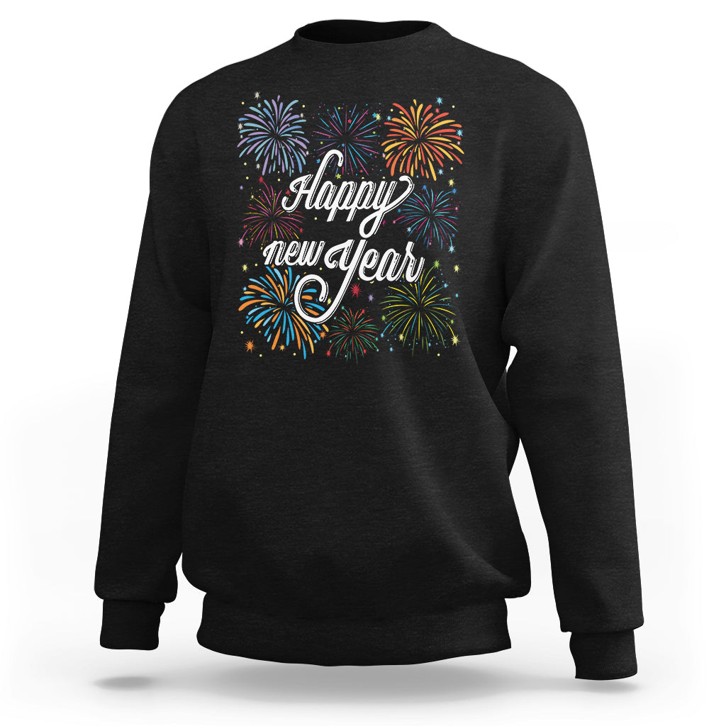 Happy New Year Colorful Firework Lucky Years Sweatshirt - Wonder Print Shop