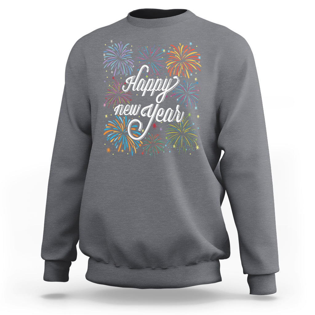 Happy New Year Colorful Firework Lucky Years Sweatshirt - Wonder Print Shop