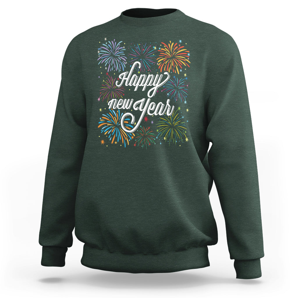 Happy New Year Colorful Firework Lucky Years Sweatshirt - Wonder Print Shop