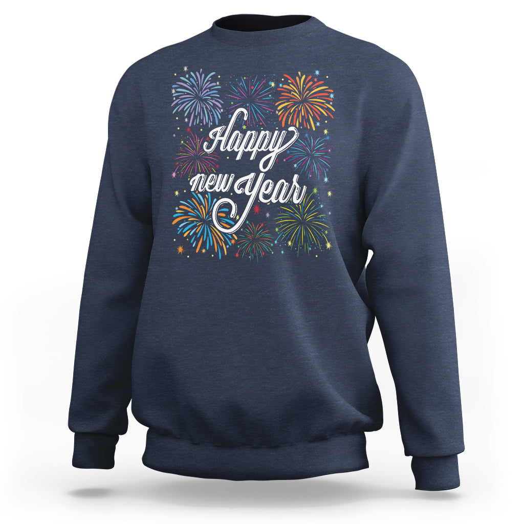 Happy New Year Colorful Firework Lucky Years Sweatshirt - Wonder Print Shop