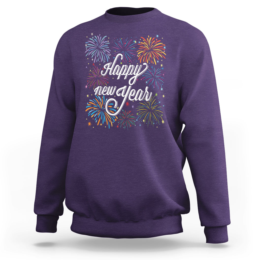 Happy New Year Colorful Firework Lucky Years Sweatshirt - Wonder Print Shop