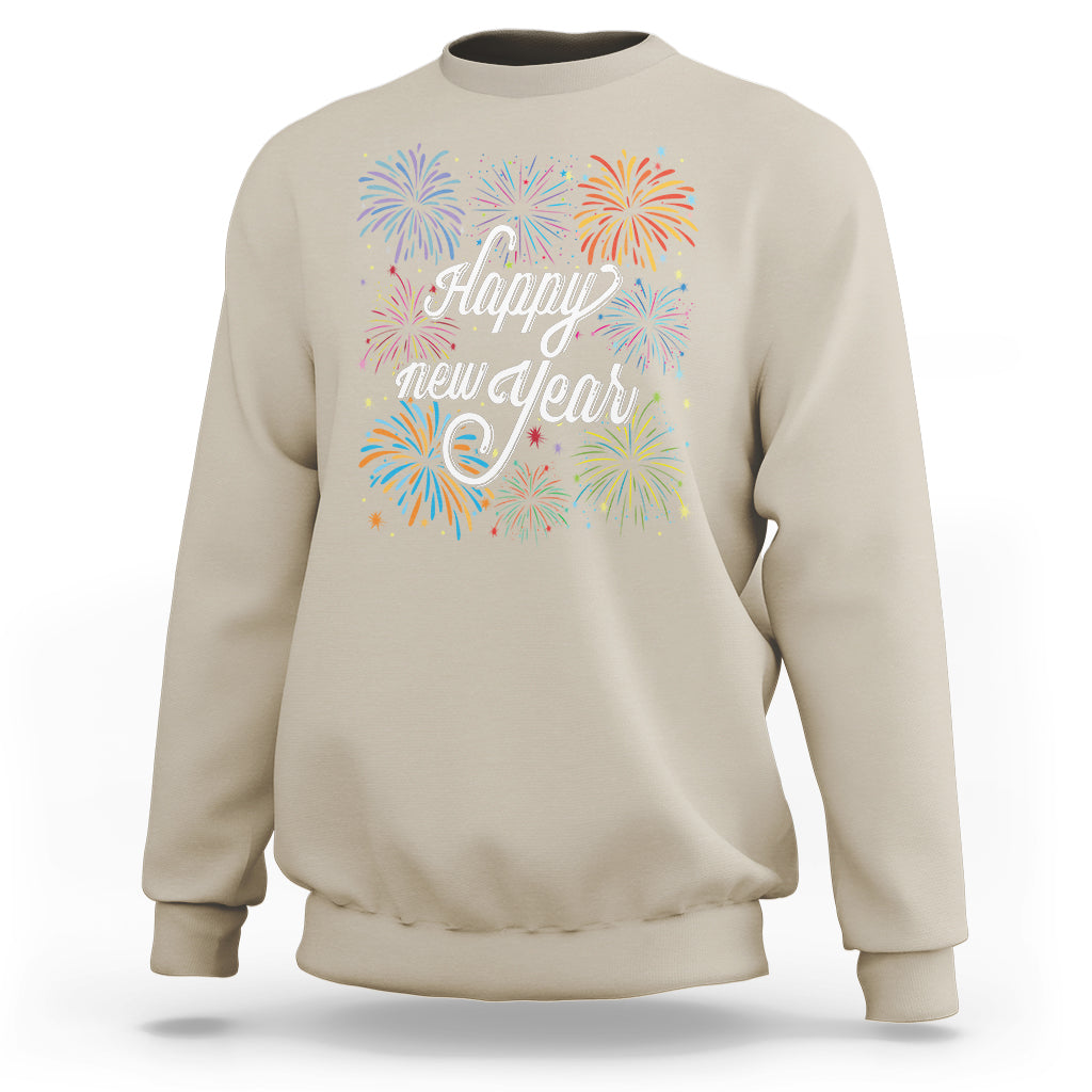 Happy New Year Colorful Firework Lucky Years Sweatshirt - Wonder Print Shop