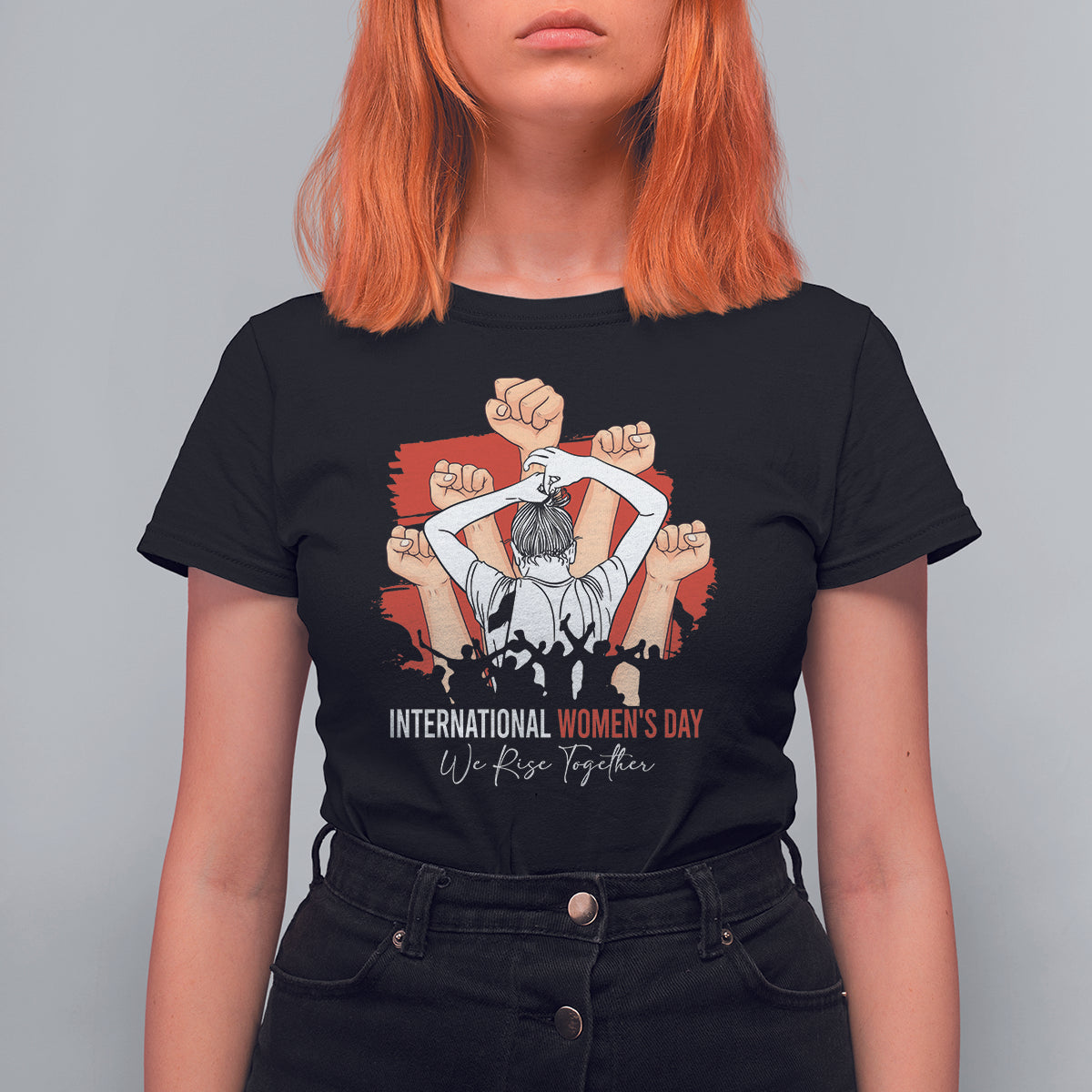 International Women's Day T Shirt For Women Happy IWD 8 March We Rise Together - Wonder Print Shop