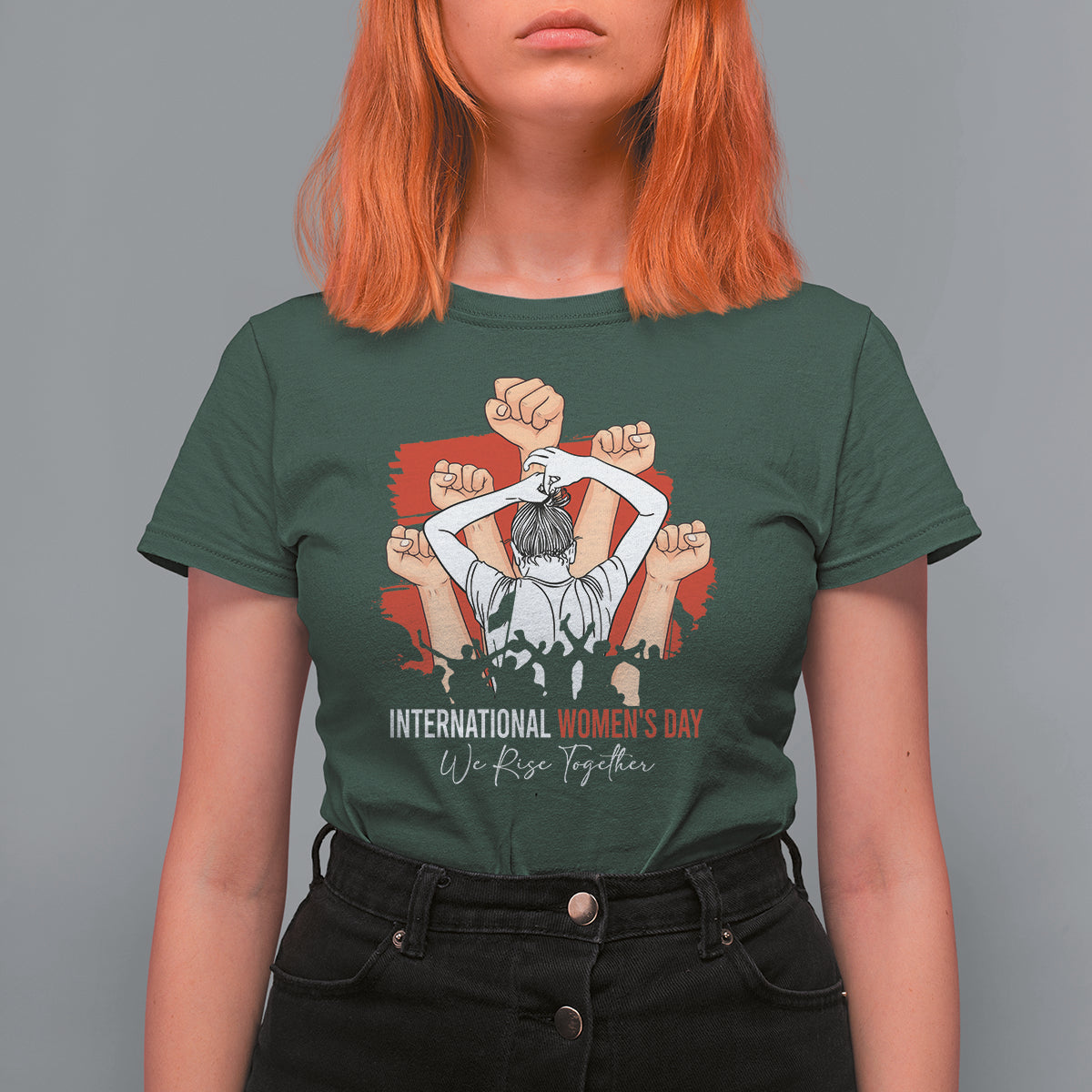 International Women's Day T Shirt For Women Happy IWD 8 March We Rise Together - Wonder Print Shop