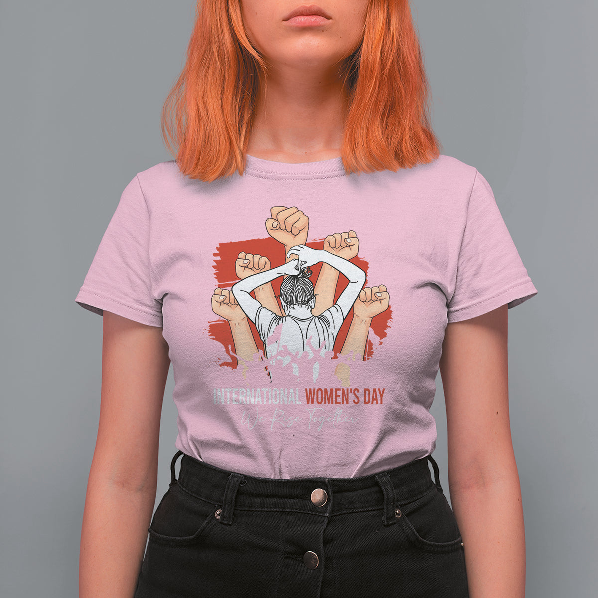 International Women's Day T Shirt For Women Happy IWD 8 March We Rise Together - Wonder Print Shop