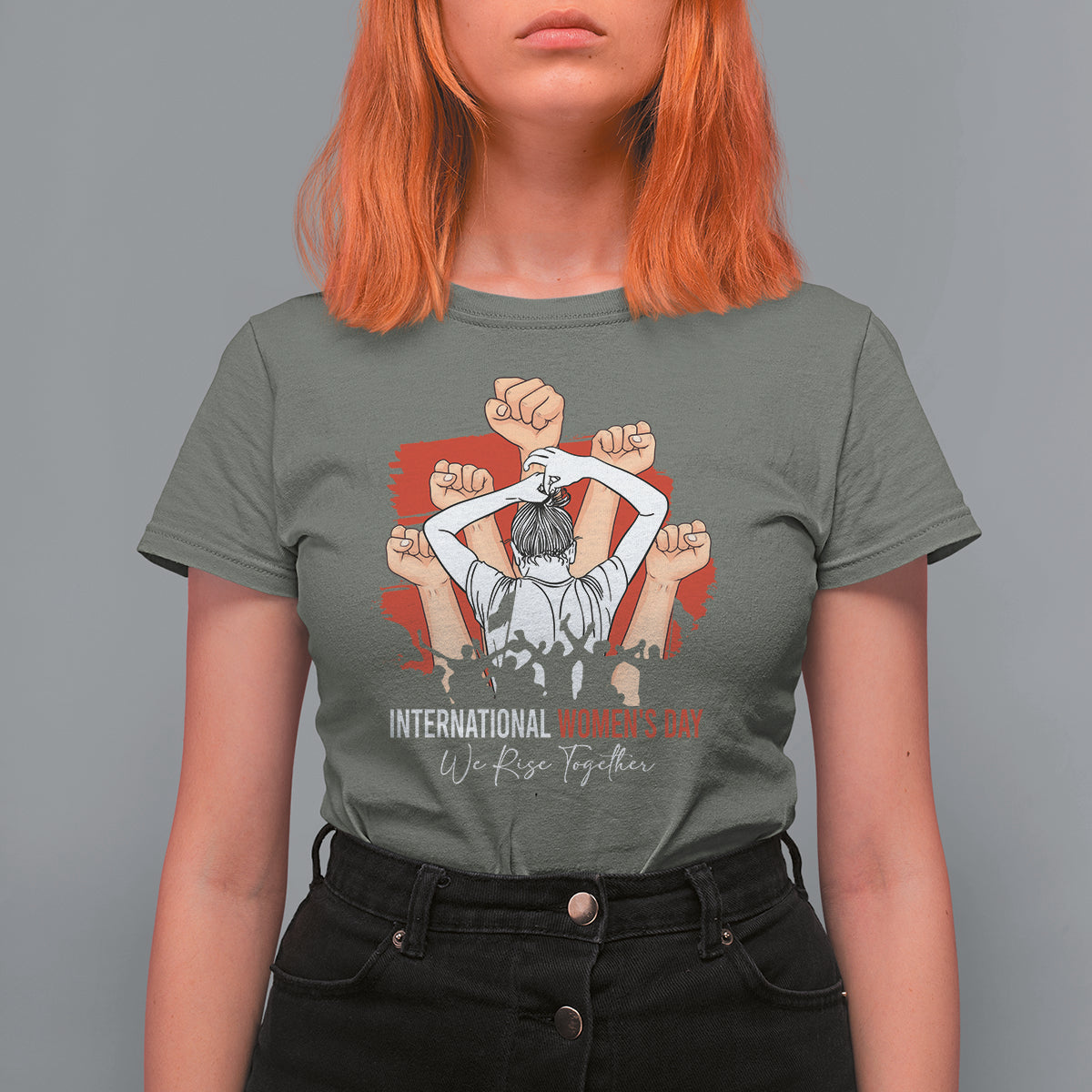 International Women's Day T Shirt For Women Happy IWD 8 March We Rise Together - Wonder Print Shop