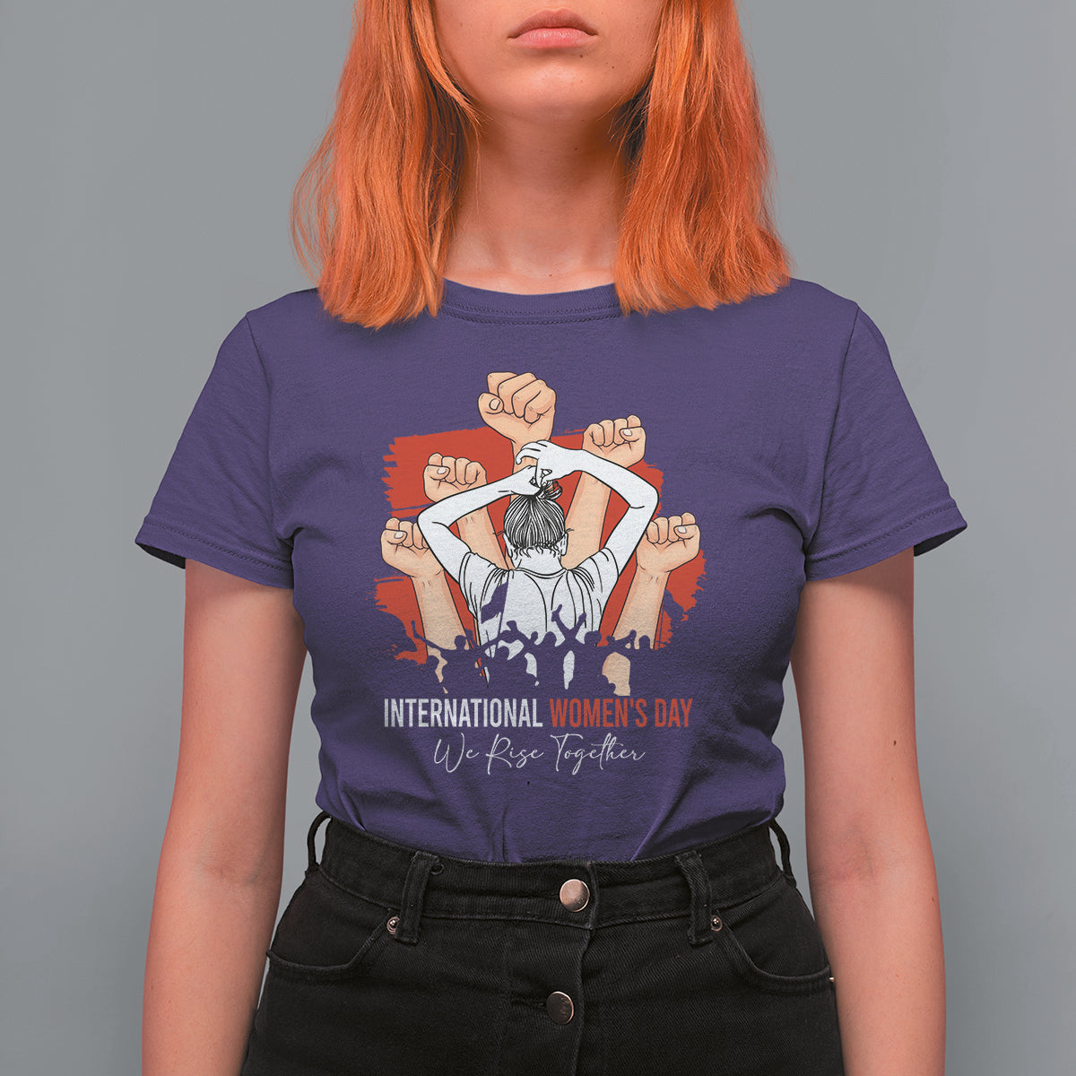 International Women's Day T Shirt For Women Happy IWD 8 March We Rise Together - Wonder Print Shop