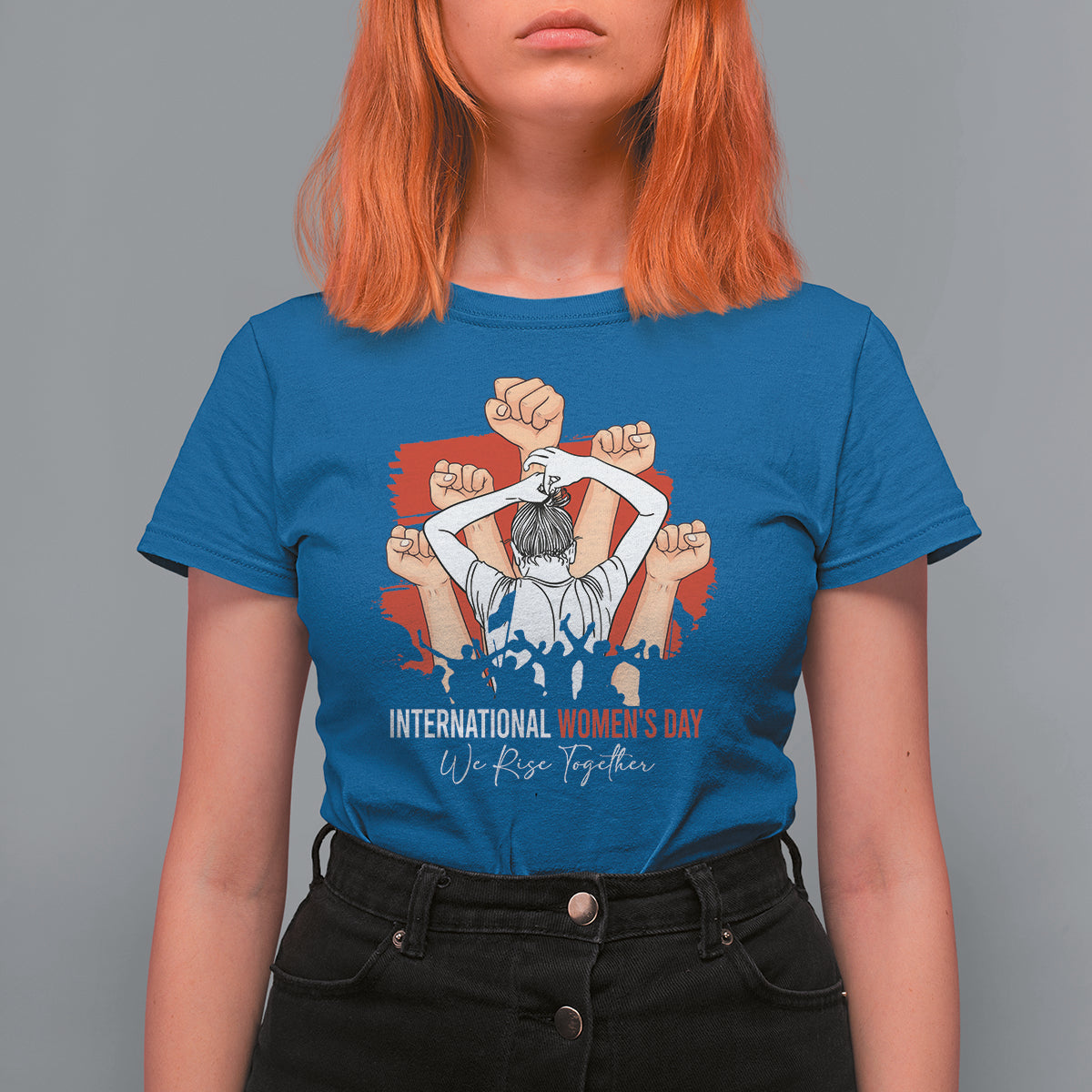 International Women's Day T Shirt For Women Happy IWD 8 March We Rise Together - Wonder Print Shop