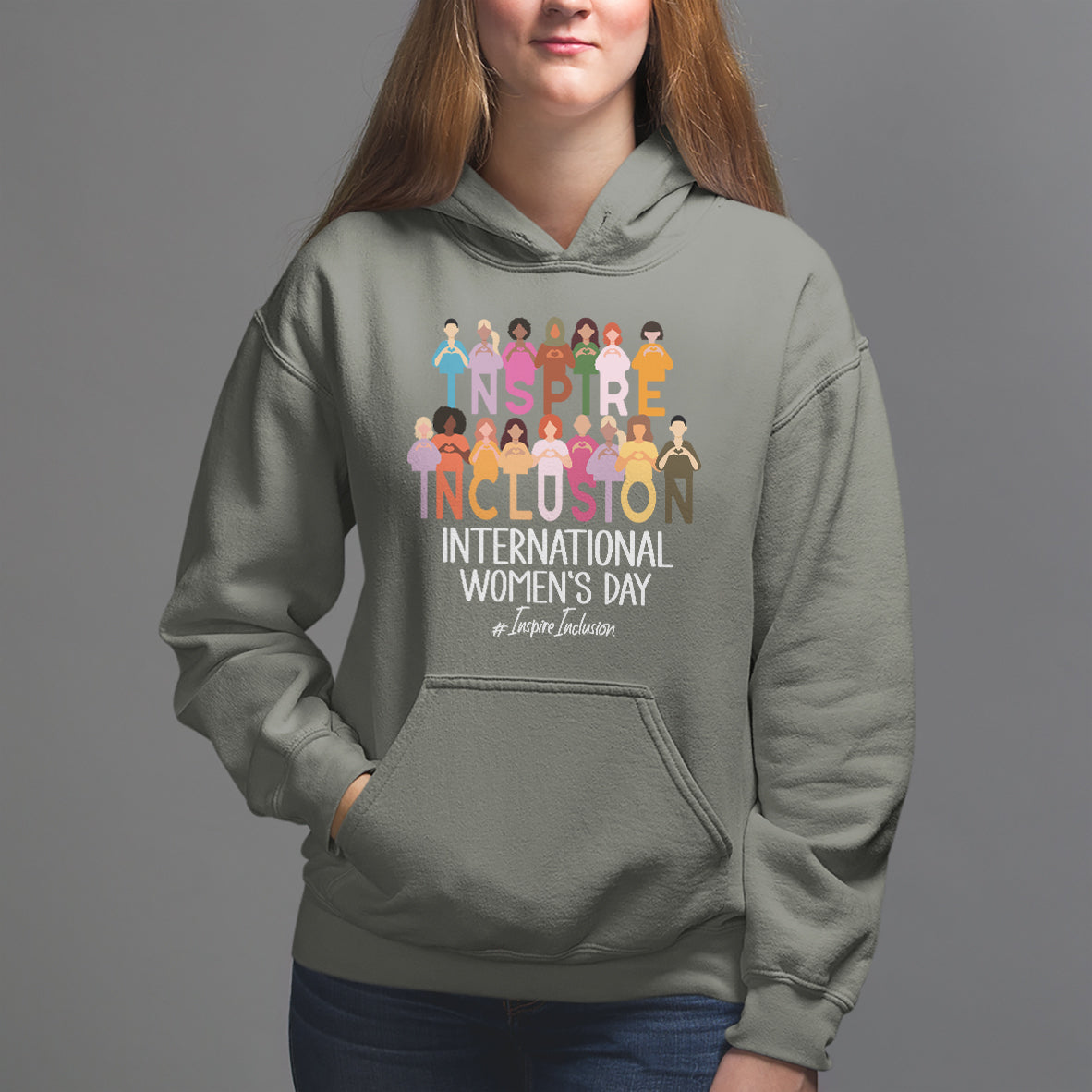 International Women's Day Hoodie Happy IWD 8 March Inspire Inclusion 2024 - Wonder Print Shop