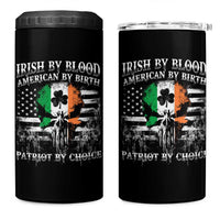 Irish American 4 in 1 Can Cooler Tumbler Irish By Blood American By Birth Patriot By Choice