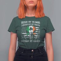 Irish American T Shirt For Women Irish By Blood American By Birth Patriot By Choice