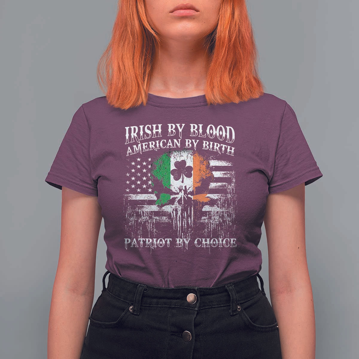 Irish American T Shirt For Women Irish By Blood American By Birth Patriot By Choice