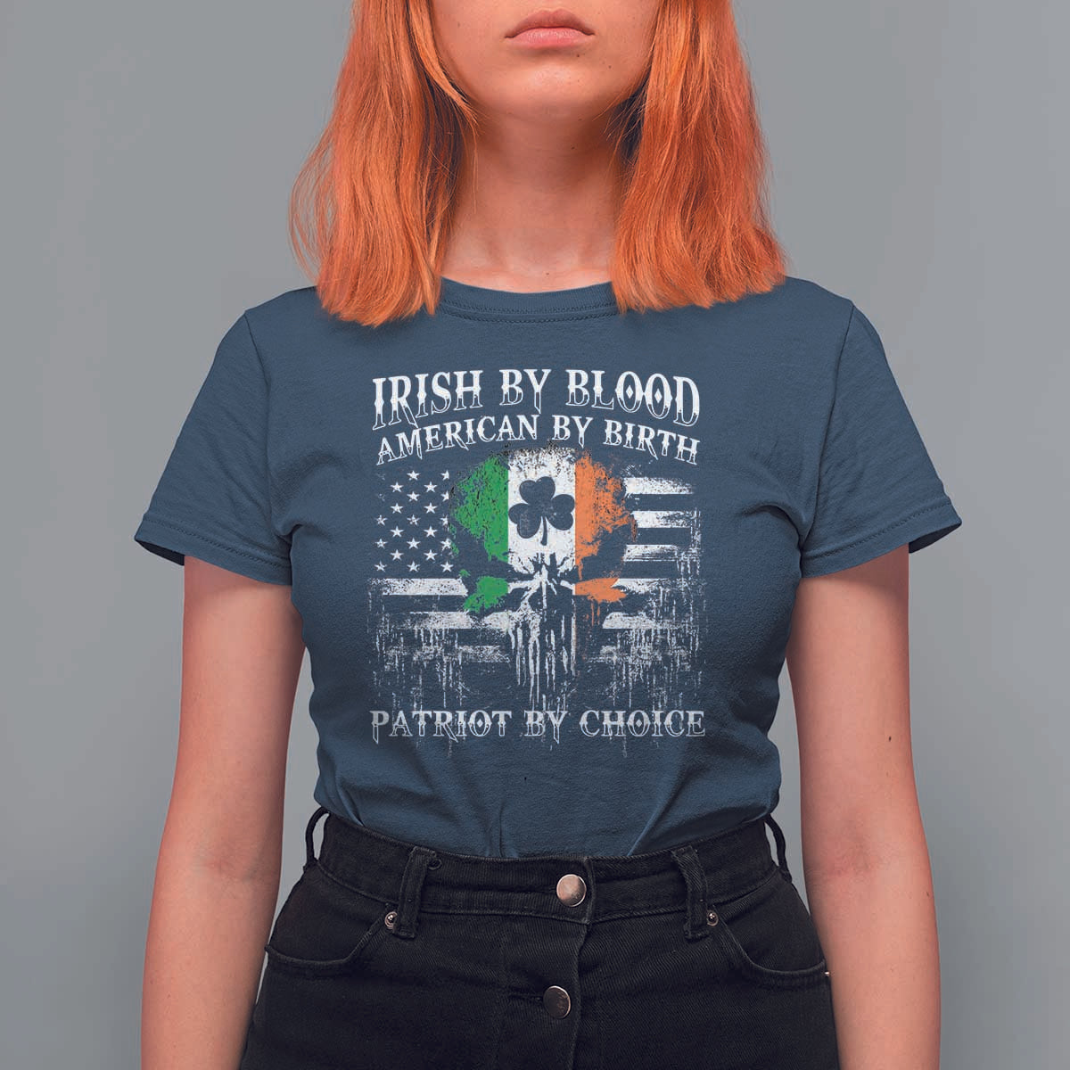 Irish American T Shirt For Women Irish By Blood American By Birth Patriot By Choice