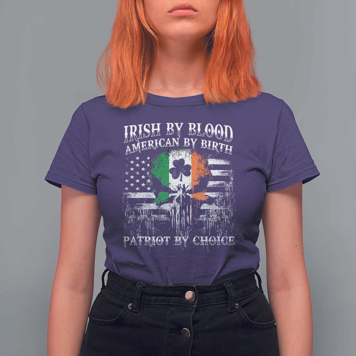 Irish American T Shirt For Women Irish By Blood American By Birth Patriot By Choice