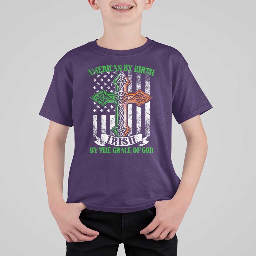 American By Birth Irish By The Grace Of God T Shirt For Kid