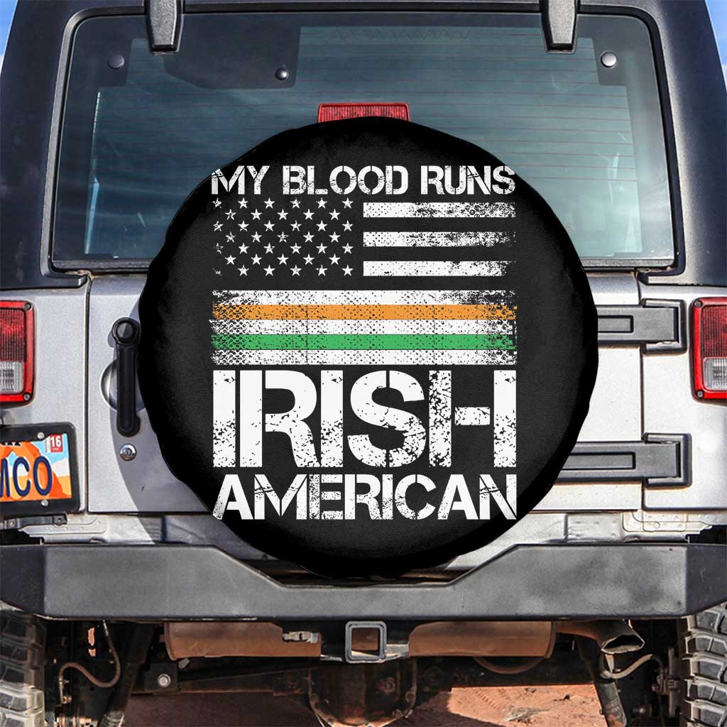 Irish American Pride Spare Tire Cover My Blood Runs Ireland America Flag